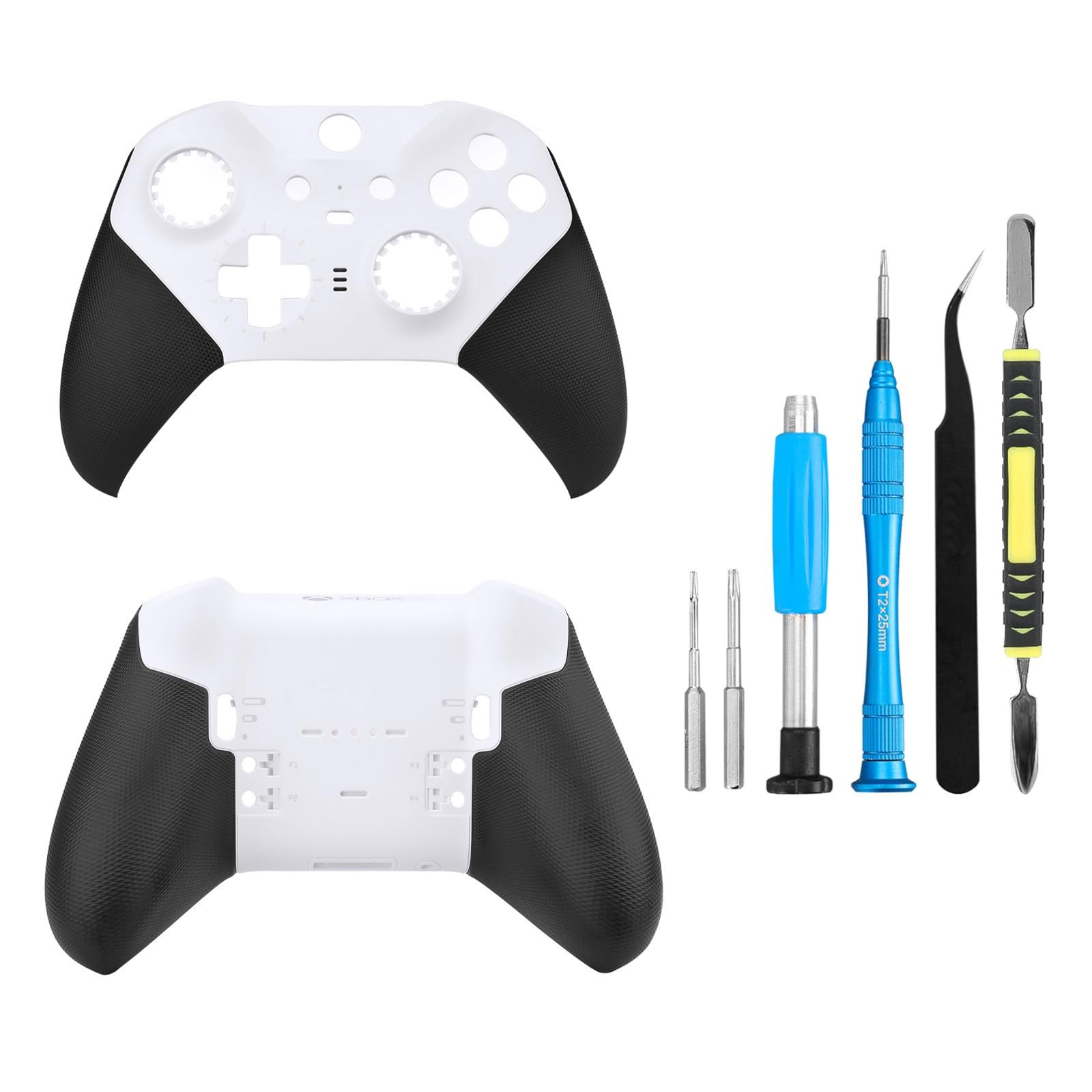 Front Back Housing Shell Faceplate Cover Replacement Repair Kit for Xbox One Elite Series 2 Controller（White） - amzGamess