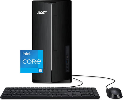 acer 2023 Aspire TC-1760 Desktop PC Intel 12th Gen 6-Core i5-12400 64GB RAM 1TB PCIe SSD 2TB HDD NVIDIA RTX 3060 12GB GDDR6 HDMI DP DVI-D USB-C WIFI AC BT RJ-45 Windows 10 Pro w/RE USB Drive