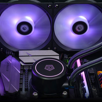 ID-COOLING AURAFLOW X 240 CPU Water Cooler RGB CPU Liquid Cooler 240mm AIO Cooler MB Sync 12V 4PIN Connector 2X120mm RGB Fan, Intel 1700/115X/1200/2066, AMD AM4/AM5