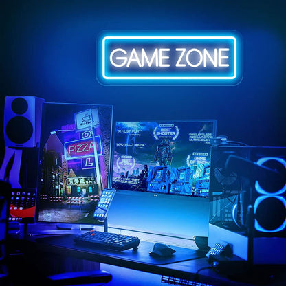 Game Zone Neon Signs for Gamer Room Decor, Gaming Light Neon Sign for Wall Decor, Bedroom, Game Room, Led Signs Gamer Gifts for Gamer, Boys, Teens, Men, Friends - 15.7x5.9in