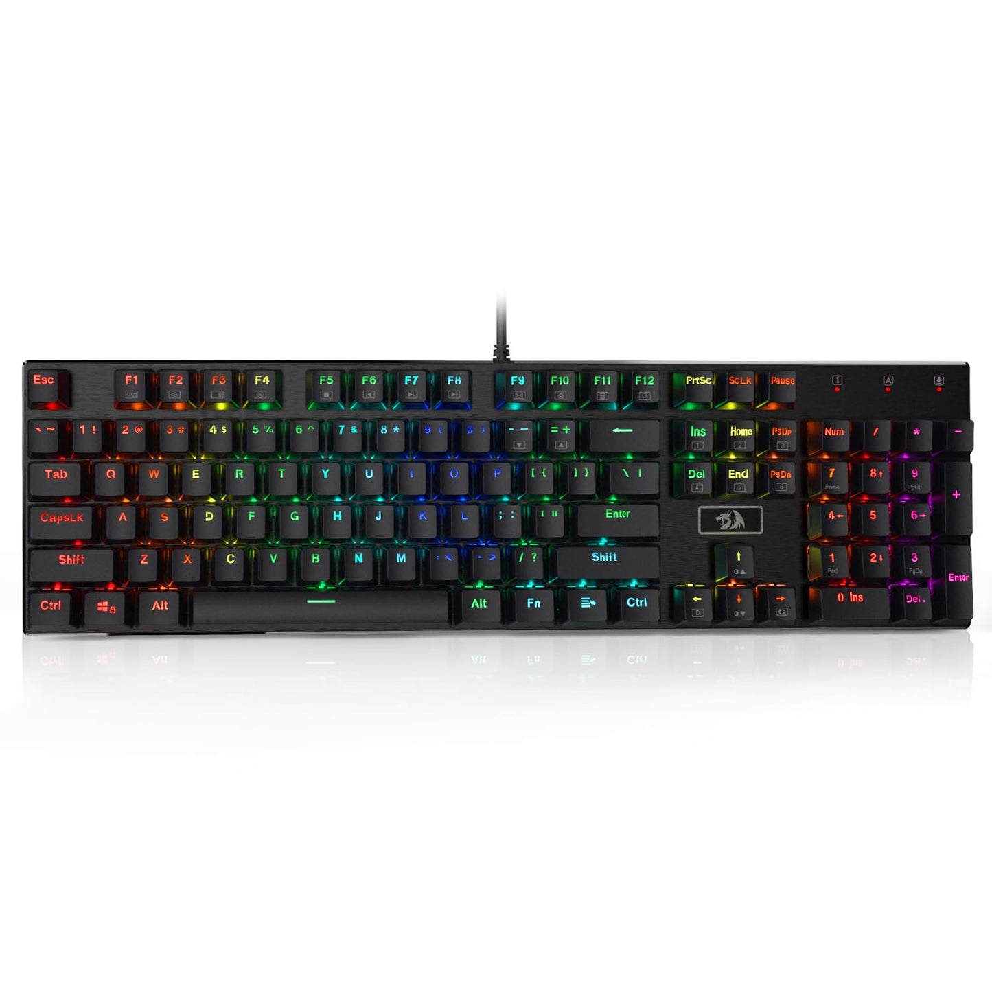 Redragon K556 RGB LED Backlit Wired Mechanical Gaming Keyboard, 104 Keys Hot-Swap Mechanical Keyboard w/Aluminum Base, Upgraded Socket and Noise Absorbing Foams, Soft Tactile Brown Switch