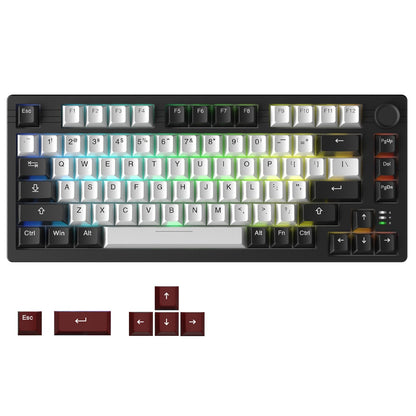 DAREU EK75PRO Wireless 75% RGB Hot-Swappable Mechanical Gaming Keyboard with Knob,2.4Ghz/BT5.1/USB-C Connectivity, 81 Keys Gasket Mount, PBT Keycaps&Linear Dream Switch for Win/MAC