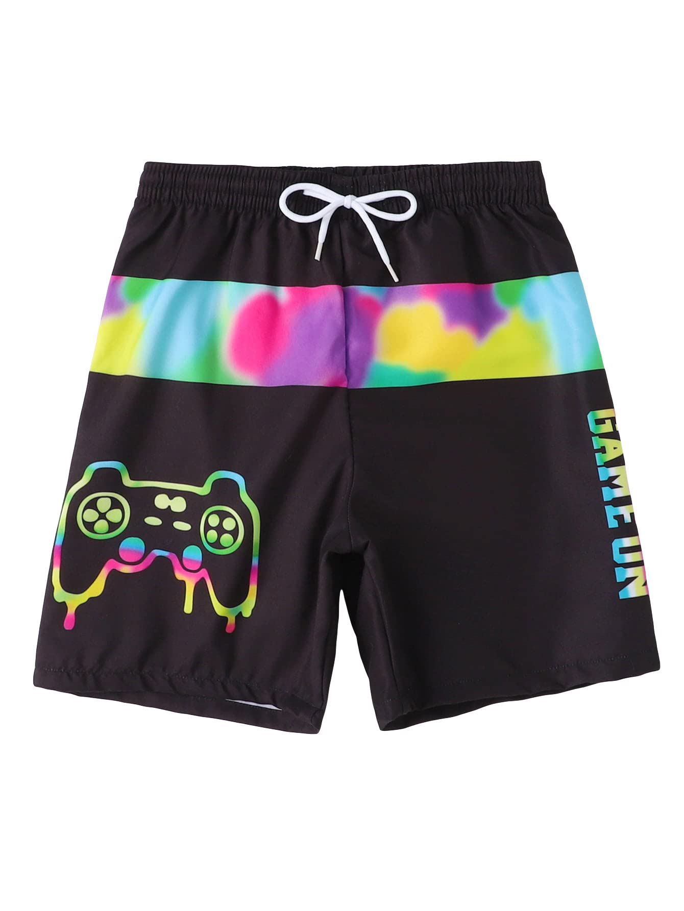 SOLY HUX Boy's Swim Trunks Shorts Print Swim Trunks Drawstring Waist Beach Board Shorts Bathing Suits - amzGamess