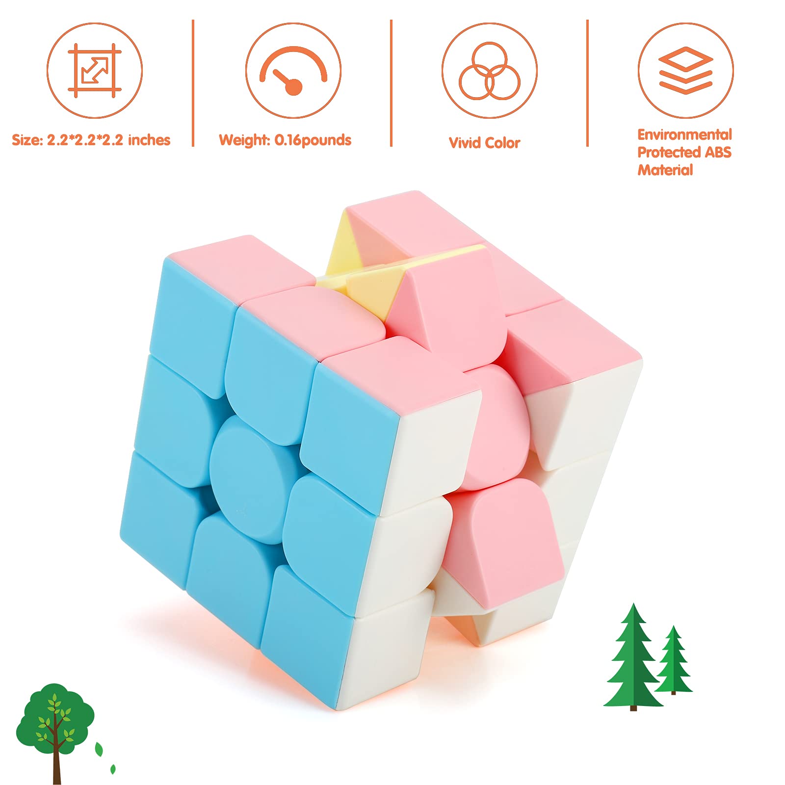 Speed Cube 3x3 Stickerless for Kids and Adults –Smooth and Quick Puzzle Cube – Fun and Entertaining – Develops Motor Skills, Dexterity – Stimulates and Challenges Mind - amzGamess