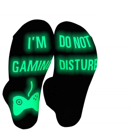 Wrahonbi Gaming Sock, Do Not Disturb I'm Gaming,Gaming Socks for Teen Boys Gamer with Glowing, Novelty Socks for Men Dad Father Women Long - amzGamess