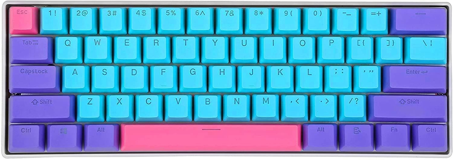 BOYI Wired 60% Mechanical Gaming Keyboard,61 Mini RGB Cherry MX Switch PBT Keycaps NKRO Programmable Type-C Keyboard for Gaming and Working (Joker Color,Cherry MX Blue Switch)