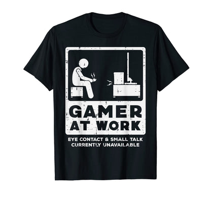 Gamer At Work Funny Video Gaming Men Boys Kids Teens Youth T-Shirt - amzGamess