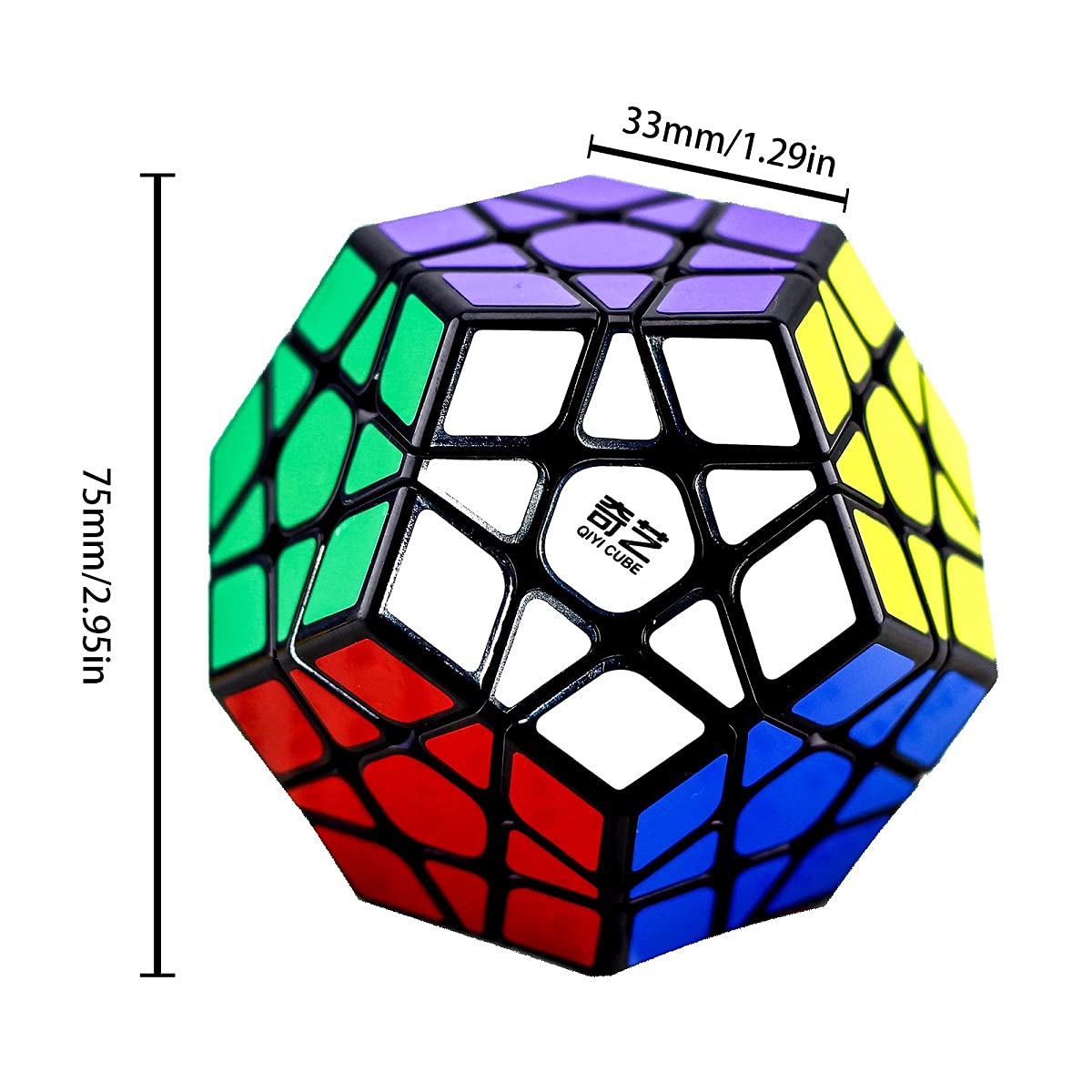 Megaminx Speed Cube, 3x3x3 Pentagonal Speed Cube Dodecahedron Magic Cube Puzzle Black - amzGamess