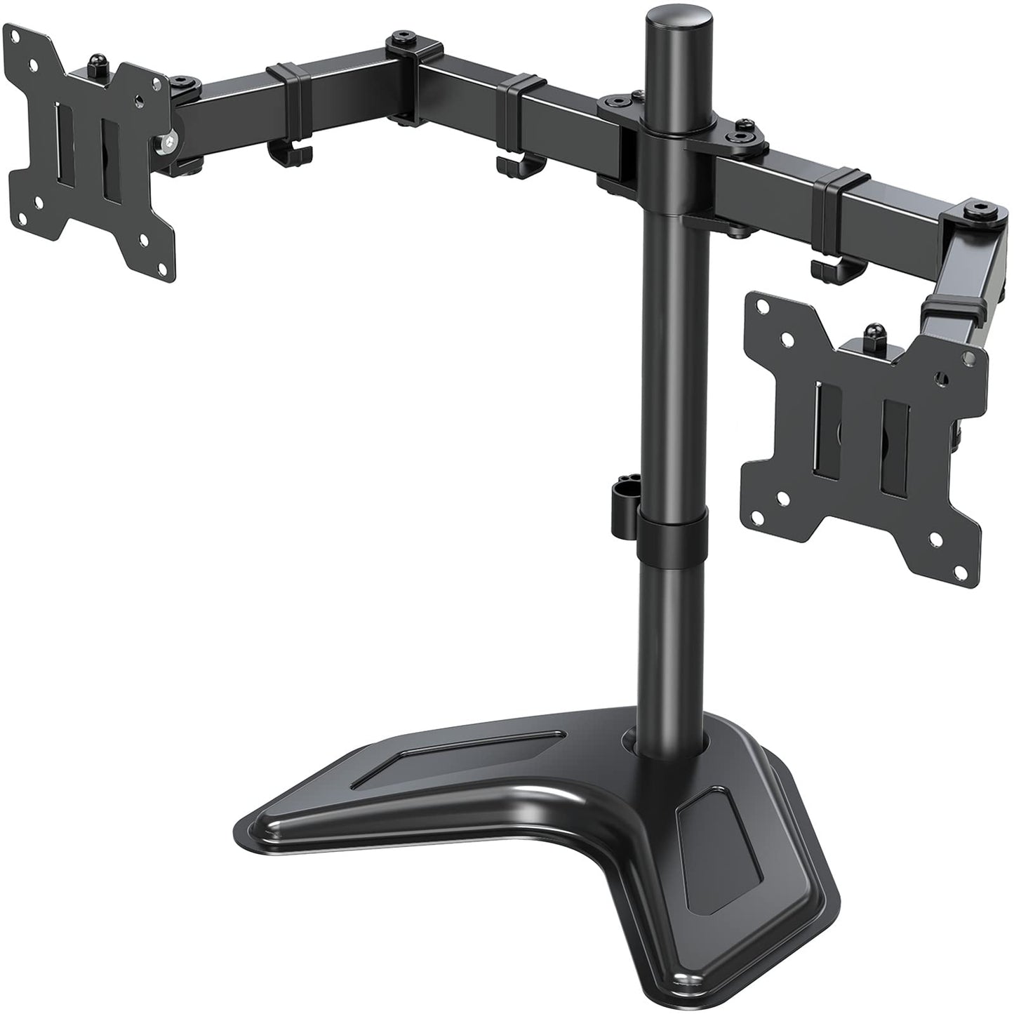 MOUNTUP Dual Monitor Stand, Free-Standing Monitor Stands for 2 Monitors up to 27 inches, 17.6 lbs Each, Fully Adjustable Dual Monitor Mount for Desk, VESA Stand 75x75mm, 100x100mm