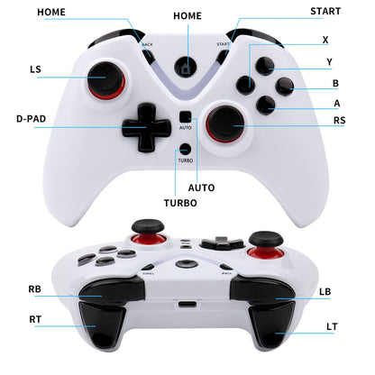 ROTOMOON Wireless Game Controller with LED Lighting Compatible with Xbox One S/X, Xbox Series S/X Gaming Gamepad, Remote Joypad with 2.4G Wireless Adapter, Rechargeable Battery (White)… - amzGamess