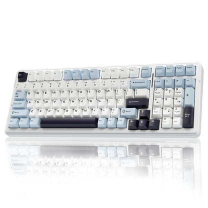 AULA F99 Wireless Mechanical Keyboard, Hot Swappable Custom Keyboard,Pre-lubed Linear Switches,Gasket Structure,RGB Backlit Gaming Keyboard (Blue&White)