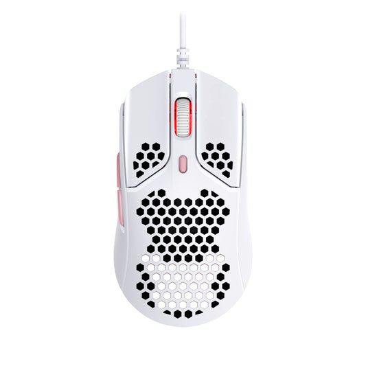 HyperX Pulsefire Haste – Gaming Mouse – Ultra-Lightweight, 60g, Honeycomb Shell, Hex Design, HyperFlex USB Cable, Up to 16000 DPI, 6 Programmable Buttons - White/Pink