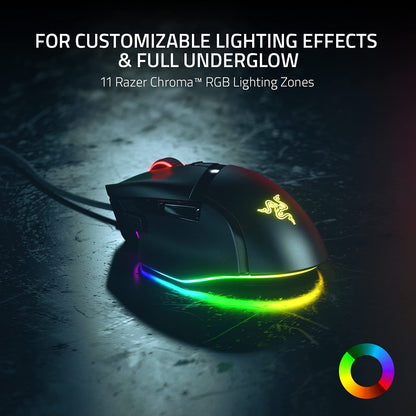 Razer Basilisk V3 Customizable Ergonomic Gaming Mouse: Fastest Gaming Mouse Switch - Chroma RGB Lighting - 26K DPI Optical Sensor -Classic Black - amzGamess
