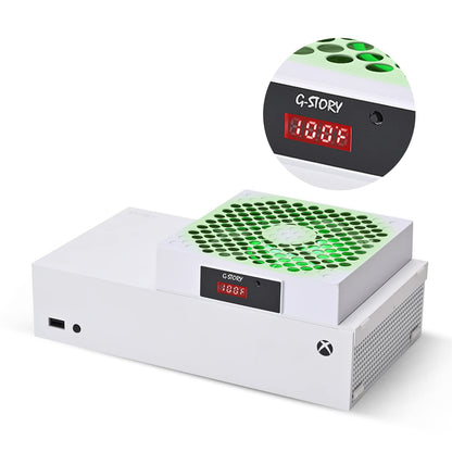 G-STORY Cooling Fan for Xbox Series S with Automatic Fan Speed Adjustable by Temperature, LED Display, High Performance Cooling, Low Noise, 3 Speed 1500/1750/2000RPM (140MM) with RGB LED (WHITE)) - amzGamess
