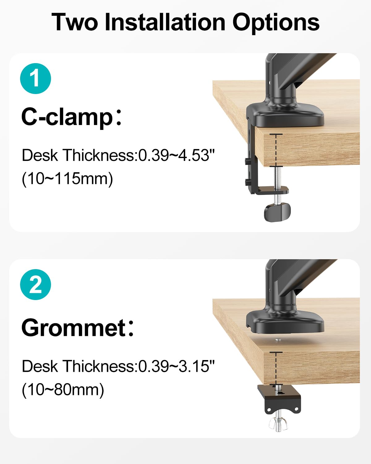 MOUNT PRO Dual Monitor Mount Fits 13 to 32 Inch Computer Screen, Height Adjustable Monitor Stand for 2 Monitors, Gas Spring Monitor Arm Holds up to 17. 6lbs Each, Monitor Desk VESA Mount, Black