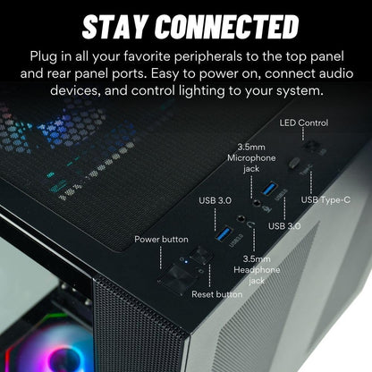 Panorama Gamer Desktop PC (NVD GeForce RTX 4090, Intel 24-Core i9-14900KF Processor, 96GB RAM, 2TB NVMe SSD + 12TB HDD, WiFi + BT, Windows 11 Pro) High-Airflow RGB Gaming Computer