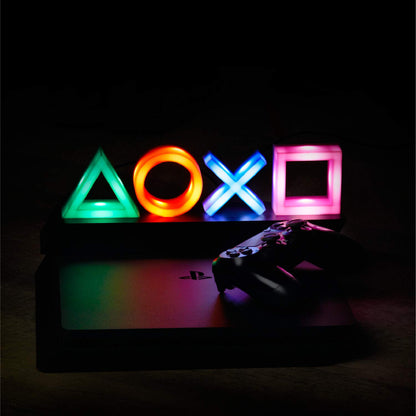 Paladone Playstation Controller Icons Light with 3 Light Modes - Sound Reactive, Dynamic Phasing, and Standard Mode - Gaming Desk Accessories and Game Room Decor - amzGamess
