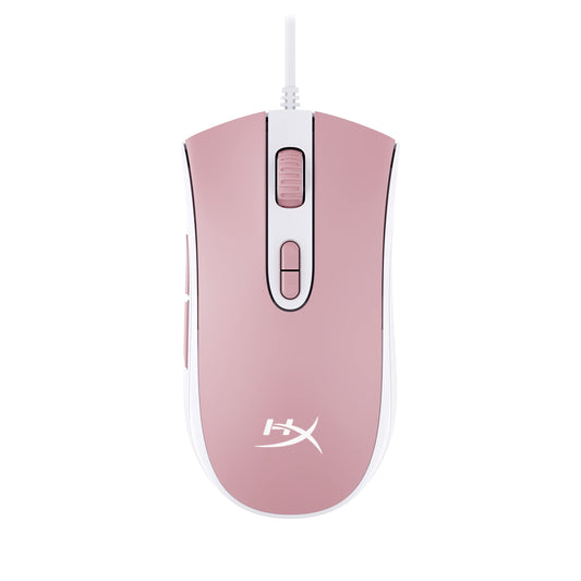 HyperX Pulsefire Core - RGB Gaming Mouse, Software Controlled RGB Light Effects & Macro Customization, Pixart 3327 Sensor up to 6,200DPI, 7 Programmable Buttons, Mouse Weight 87g - White/Pink