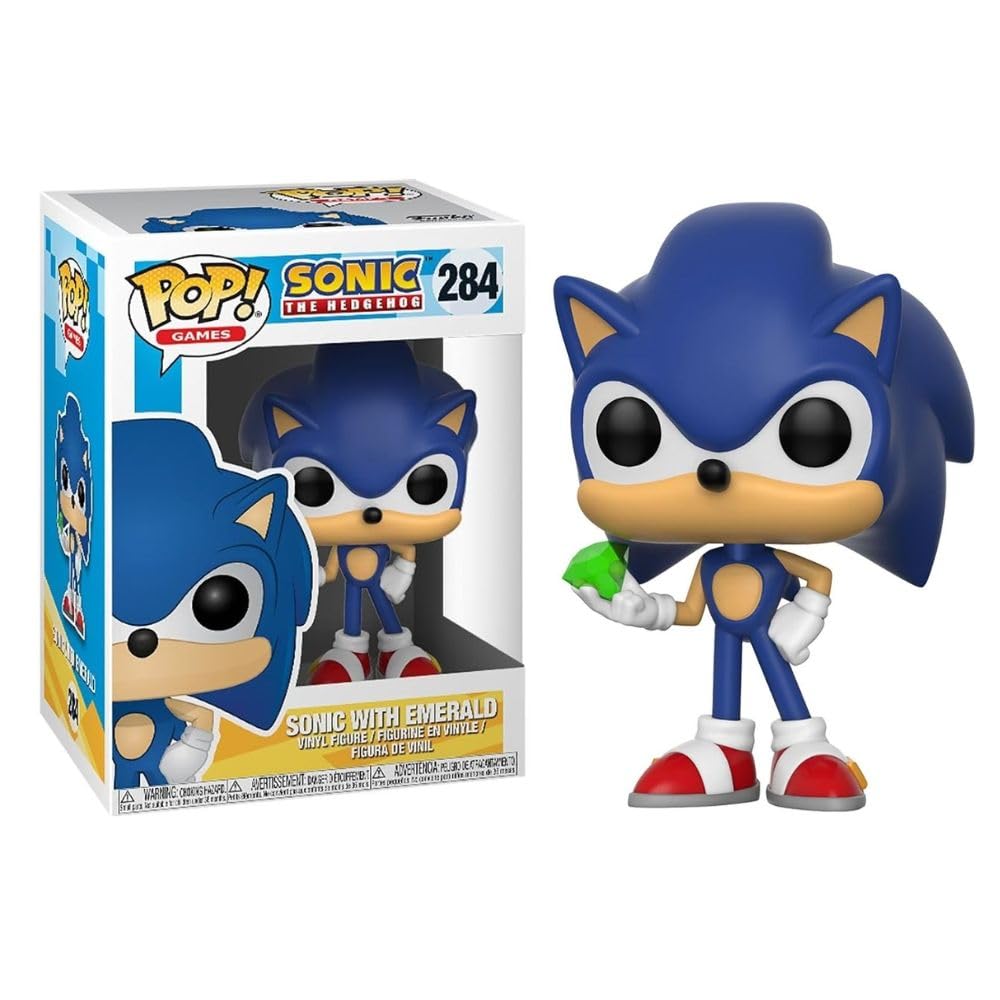 Funko Pop! Games: Sonic - Sonic with Emerald Collectible Toy, Blue - amzGamess