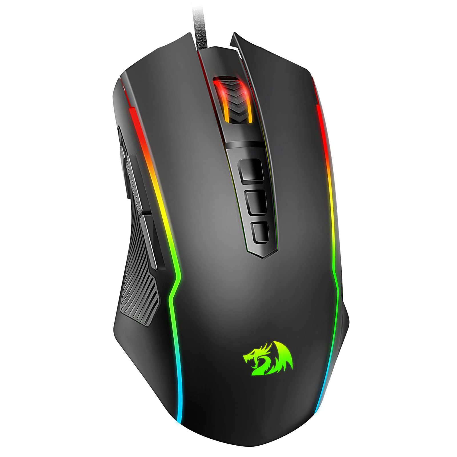 Redragon Gaming Mouse, Wired Gaming Mouse with RGB Backlit, 8000 DPI Adjustable, Mouse with 9 Programmable Macro Buttons & Fire Button, Software Supports DIY Keybinds, M910-K - amzGamess