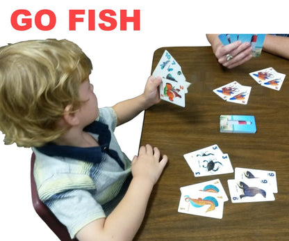 Arizona GameCo GO Fish Untamed Oceans Card Game for Kids Age 4-8 | Play Go Fish, Old Maid and Slap Jack Using The Same Deck | Easy to Learn | Fun Gift Boy or Girl