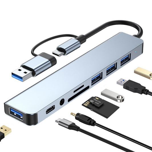 USB C Hub USB Splitter 8-in-1 USB Extender with 4 USB Port 1 USBC Jack TF/SD Card Reader 3.5mm Audio Output for MacBook Pro/iPad Pro/iPhone 15/Laptop/Galaxy Phones/More (1 to 8)