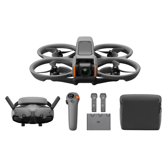 DJI Avata 2 Fly More Combo (3 Batteries), FPV Drone with Camera 4K, Immersive Experience, One-Push Acrobatics, Built-in Propeller Guard, 155° FOV, Camera Drone with Goggles 3 and RC Motion 3 - amzGamess