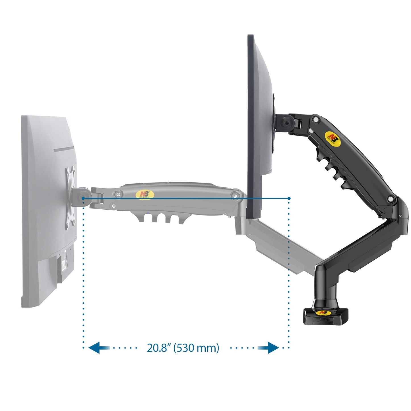 NB North Bayou Monitor Desk Mount Stand Full Motion Swivel Monitor Arm with Gas Spring for 17-30''Computer Monitors(Within 4.4lbs to 19.8lbs) F80