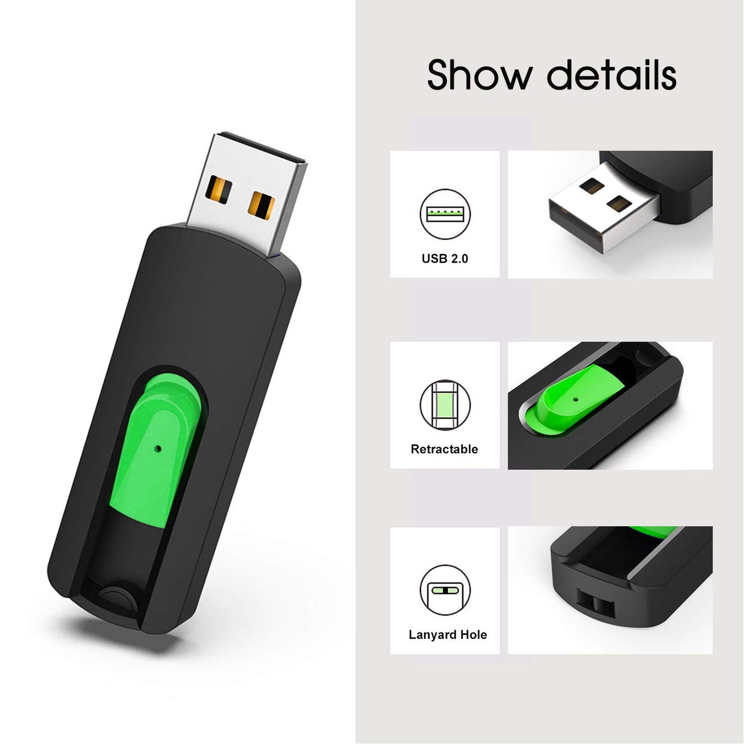 128GB Flash Drive Aiibe USB Flash Drive 128 GB Thumb Drive USB 2.0 Memory Stick Zip Drive Backup Jump Drive Single 128GB 128G USB Drive for PC Laptop