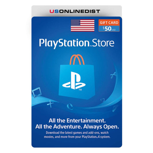 Sony Playstation Network $50 USD Card - PSN 50 Dollar - PS4 PS3 PSP USA Only - amzGamess