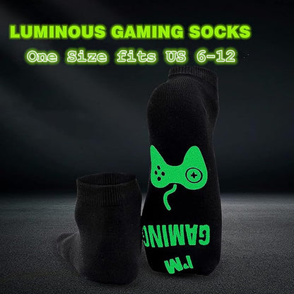 Wrahonbi Gaming Sock, Do Not Disturb I'm Gaming,Gaming Socks for Teen Boys Gamer with Glowing, Novelty Socks for Men Dad Father Women Long - amzGamess