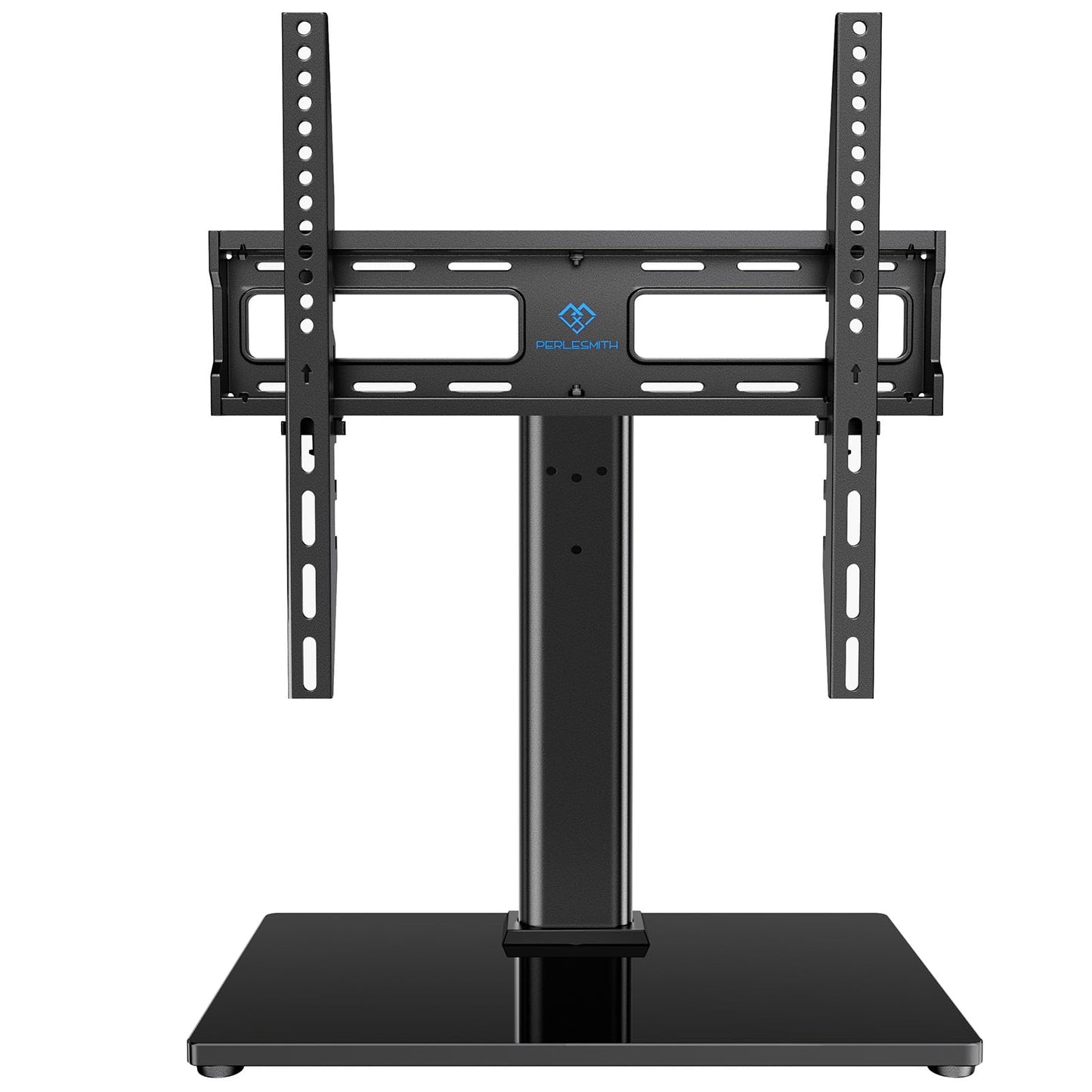 PERLESMITH Swivel Universal TV Stand/Base - Table Top TV Stand for 32-60 inch LCD LED TVs - Height Adjustable TV Mount Stand with Tempered Glass Base, VESA 400x400mm,Holds up to 88lbs PSTVS09