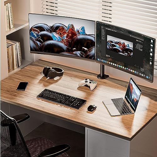 ErGear Dual Monitor Desk Mount, Fully Adjustable Dual Monitor Arm for 2 Computer Screens up to 32 inch, Heavy Duty Dual Monitor Stand for Desk, Holds up to 17.6 lbs per Arm, EGCM1