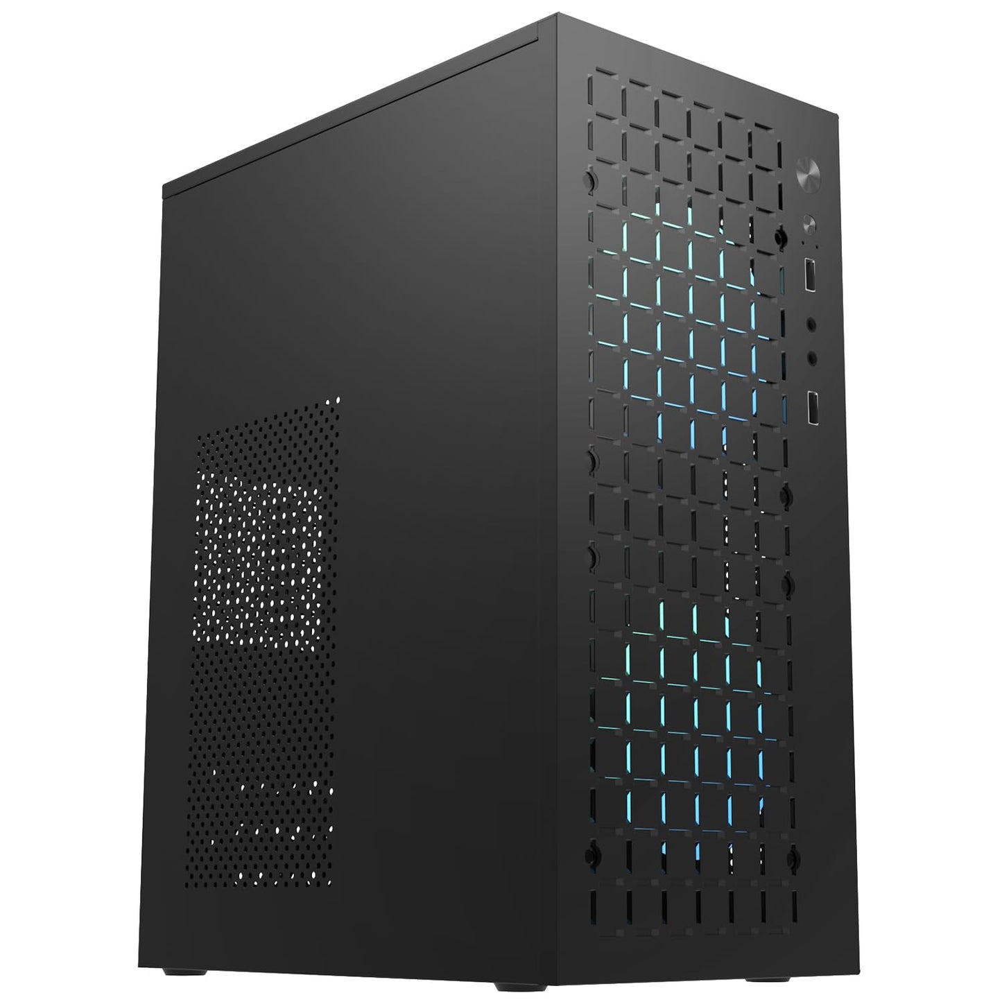 matx case,itx case,High Airflow Micro ATX PC Case, Support MATX, Mini-ITX, Micro ATX case Slim with USB2.0x2 I/O Port, Black Without Fans