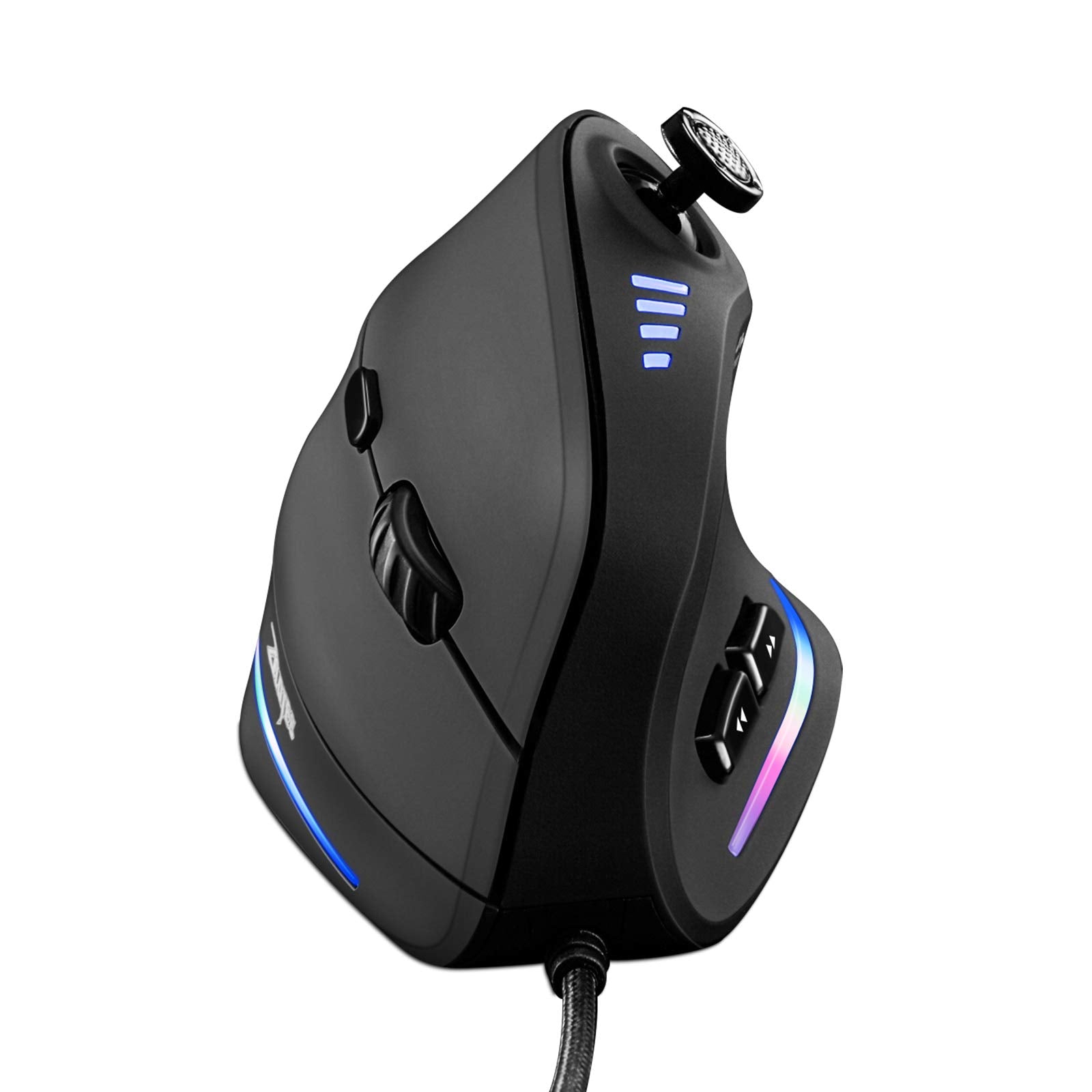 TRELC Gaming Mouse with 5 D Rocker, Ergonomic Mouse with 10000 DPI/11 Programmable Buttons, RGB Vertical Gaming Mice Wired for PC/Laptop/E-Sports/Gamer (Black) - amzGamess