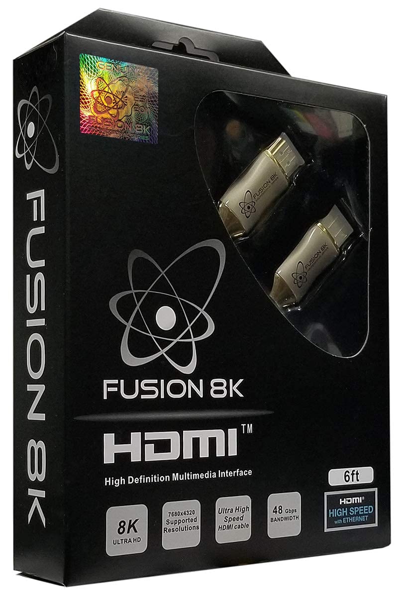 Fusion8K HDMI 2.1 Certified Cable Supports 8K @60Hz and 4K @120Hz Compatible with All TVs, BluRay, Xbox Series X, PS5 (6 Feet)