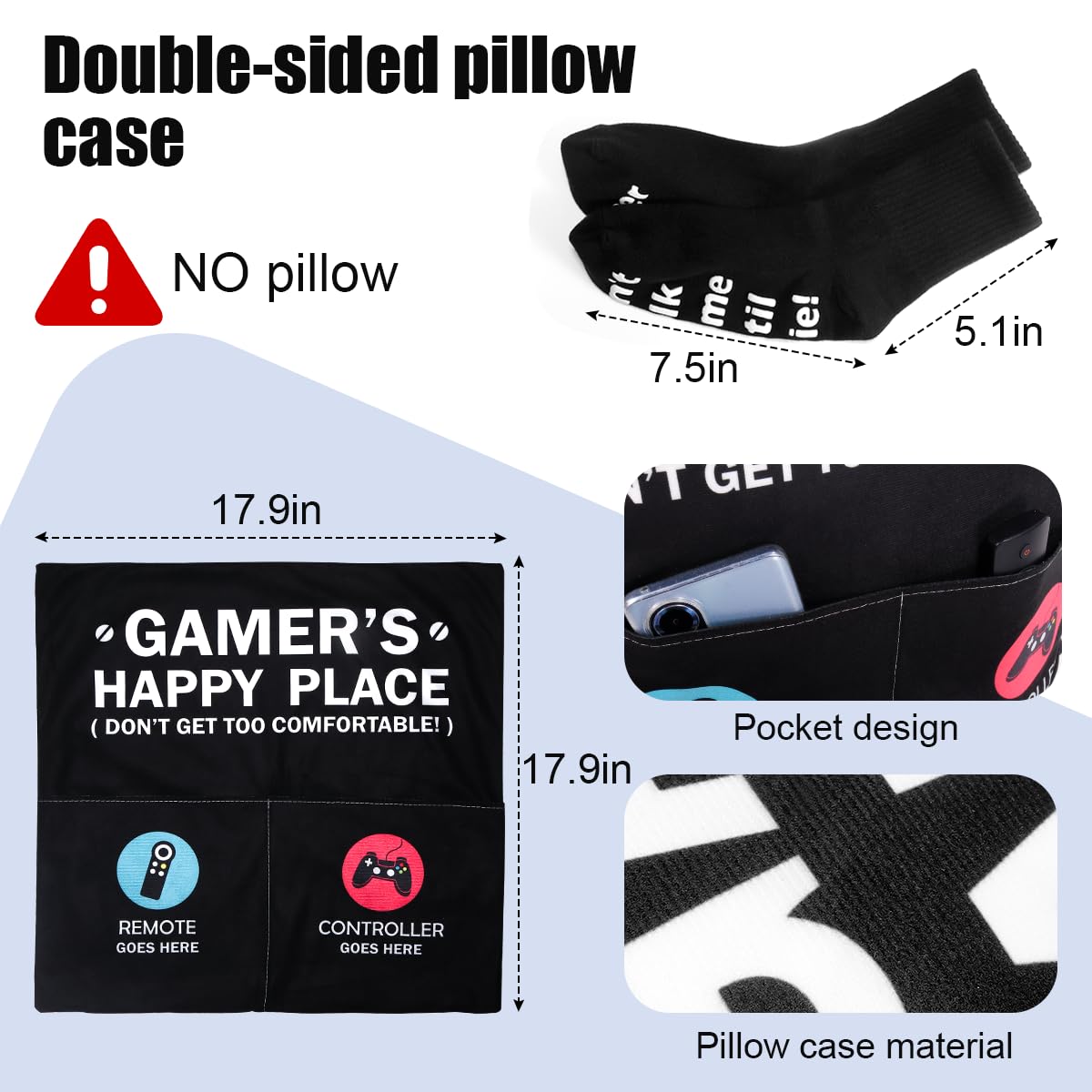 Gamer Gifts, Gaming Gifts for Men, My Gamer Gifts Box- Easter Basket Stuffers (Gamer Tumbler+Pillow Cover+ Socks+Stainless Sign) for Men, Him, Teen Boys, Boyfriends, Father, Gamers, Video Game Lover - amzGamess