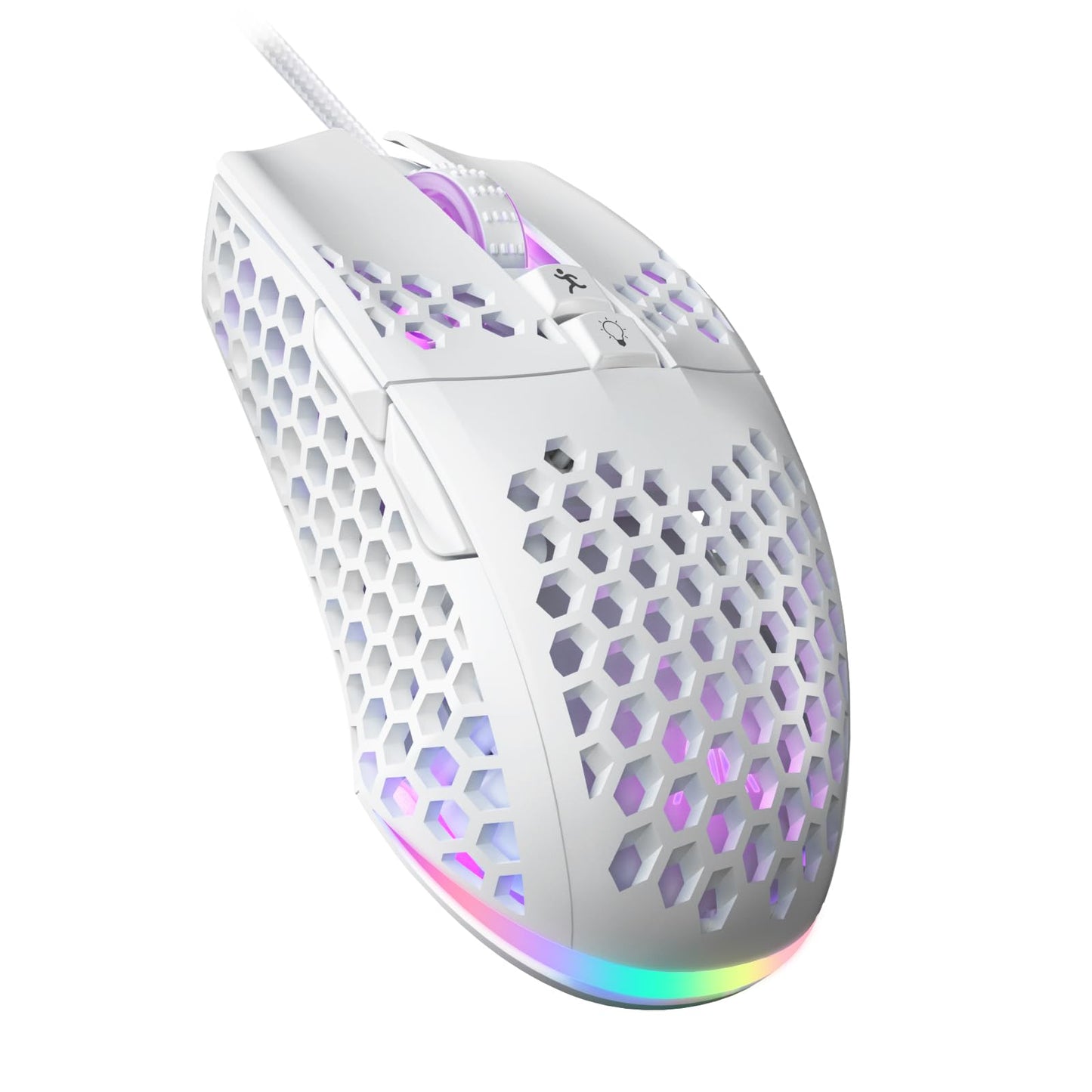 SOLAKAKA SM900 White Wired Gaming Mouse with Honeycomb Shell,12800 DPI,7 Programmable Buttons,Lightweight Gaming Mice Ergonomic Computer Mouse Gaming for Windows/PC/Mac/Laptop Gamer - amzGamess