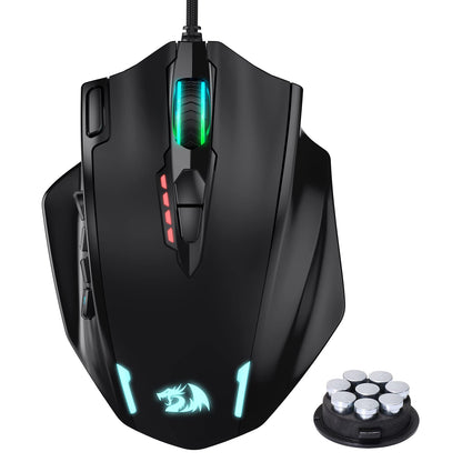 Redragon M908 Impact RGB LED MMO Gaming Mouse with 12 Side Buttons, Optical Wired Ergonomic Gamer Mouse with Max 12,400DPI, High Precision, 20 Programmable Macro Shortcuts, Comfort Grip - amzGamess