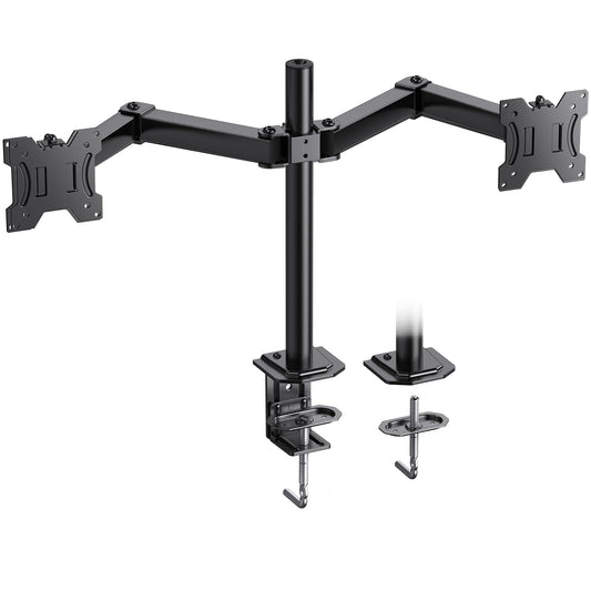 HUANUO Dual Monitor Mount for 2 Monitors up to 30 inches, Heavy Duty Dual Monitor Stand Holds up to 22 lbs, Dual Monitor Arm with Height Adjustable Tilt Swive Rotate, VESA Hole 75mm or 100mm