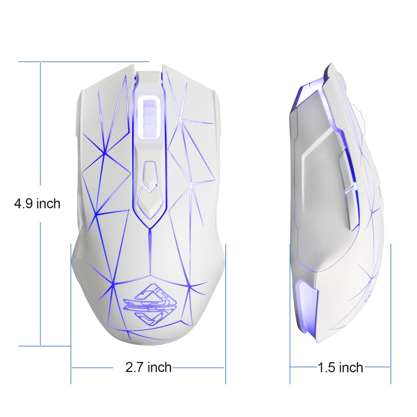 FIRSTBLOOD ONLY GAME. AJ52 Watcher RGB Gaming Mouse, Programmable 7 Buttons, Ergonomic LED Backlit USB Gamer Mice Computer Laptop PC, for Windows Mac Linux OS, Star White - amzGamess