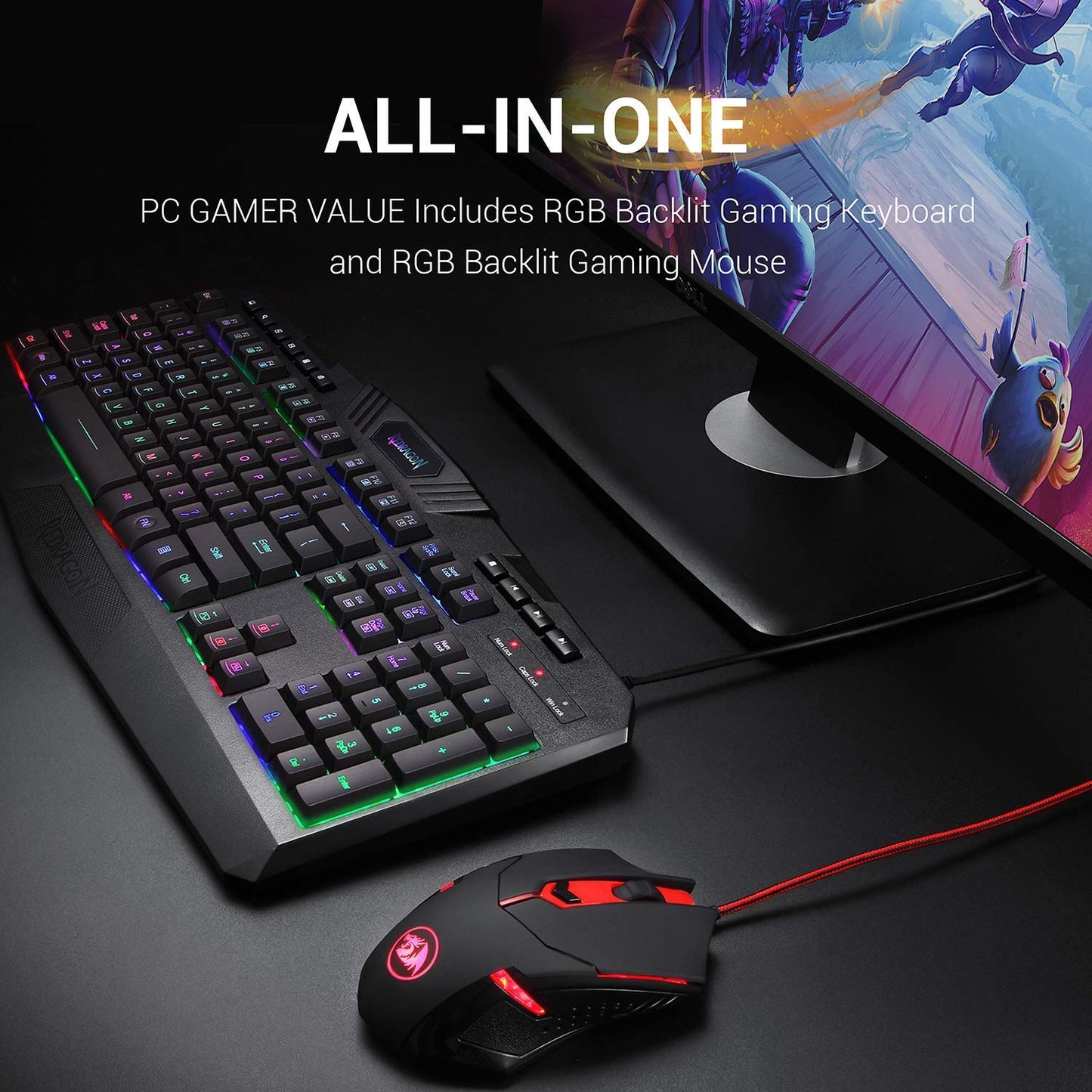 Redragon S101 Gaming Keyboard, M601 Mouse, RGB Backlit Gaming Keyboard, Programmable Backlit Gaming Mouse, Value Combo Set [New Version] - amzGamess