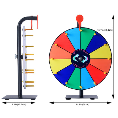 LRMBKM 12 Slots Prize Wheel,12 Inch Prize Wheel Spinner with Stand and Heavy Duty Base,Spinning Wheel for Prizes,Spin The Wheel for Fortune Spinning Game Carnival & Engaging Home Parties,Tradeshow.