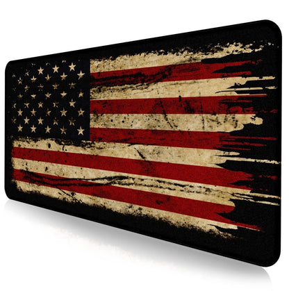 Large Extended Gaming Mouse Pad with Stitched Edges, Non-Slip Waterproof Rubber Base Mouse Pad for Office, Computer, Keyboard, Laptop and Home Desk Pad 35.4 x 15.7 x 0.12 Inch (American Antique Flag) - amzGamess