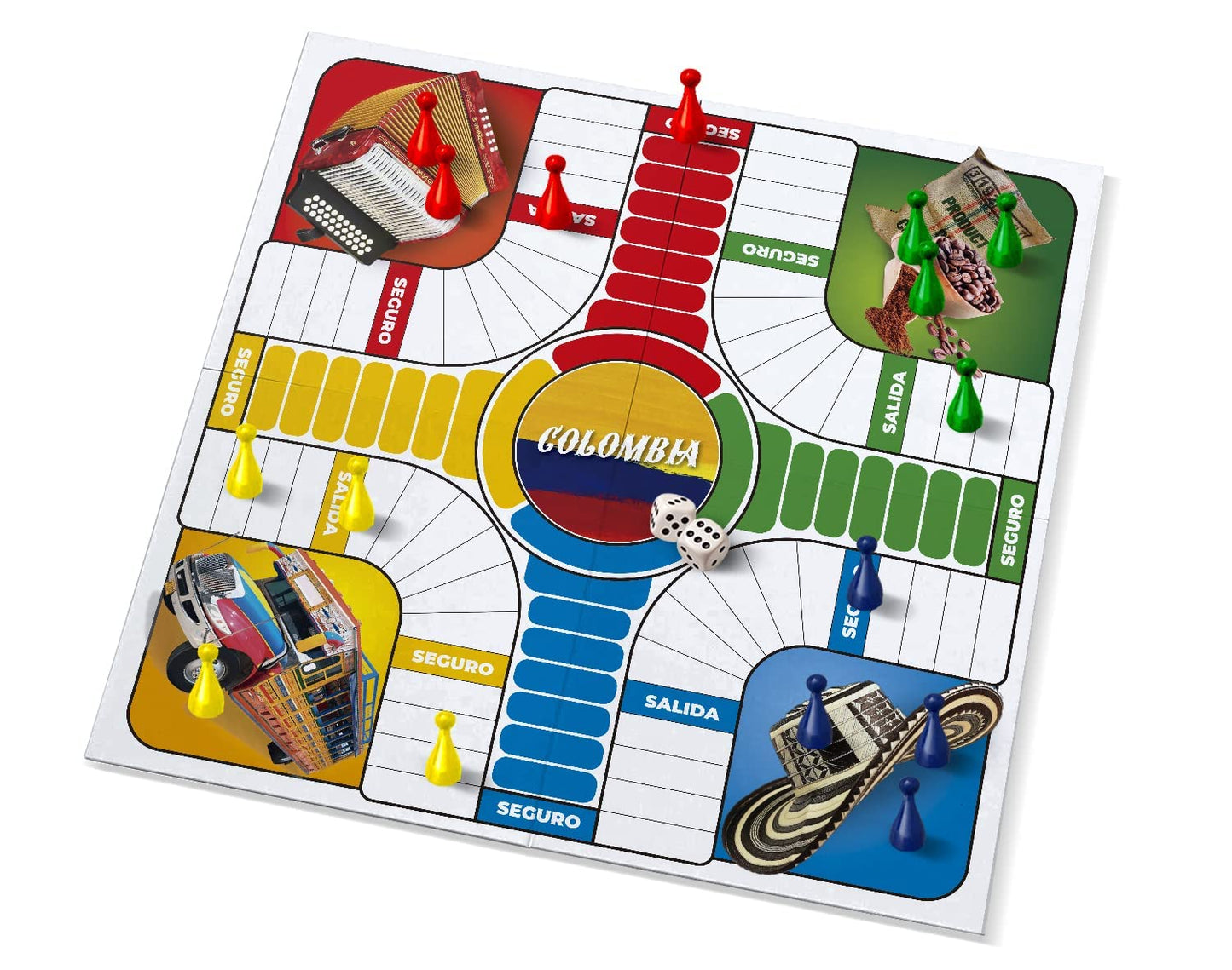 Tablero De Parques Colombiano, Colombian Parques Board Game, Parcheesi Board Game, Juegos De Mesa para Adultos, Productos Colombianos, Colombia, Parques Colombiano, Regalo para un Colombiano