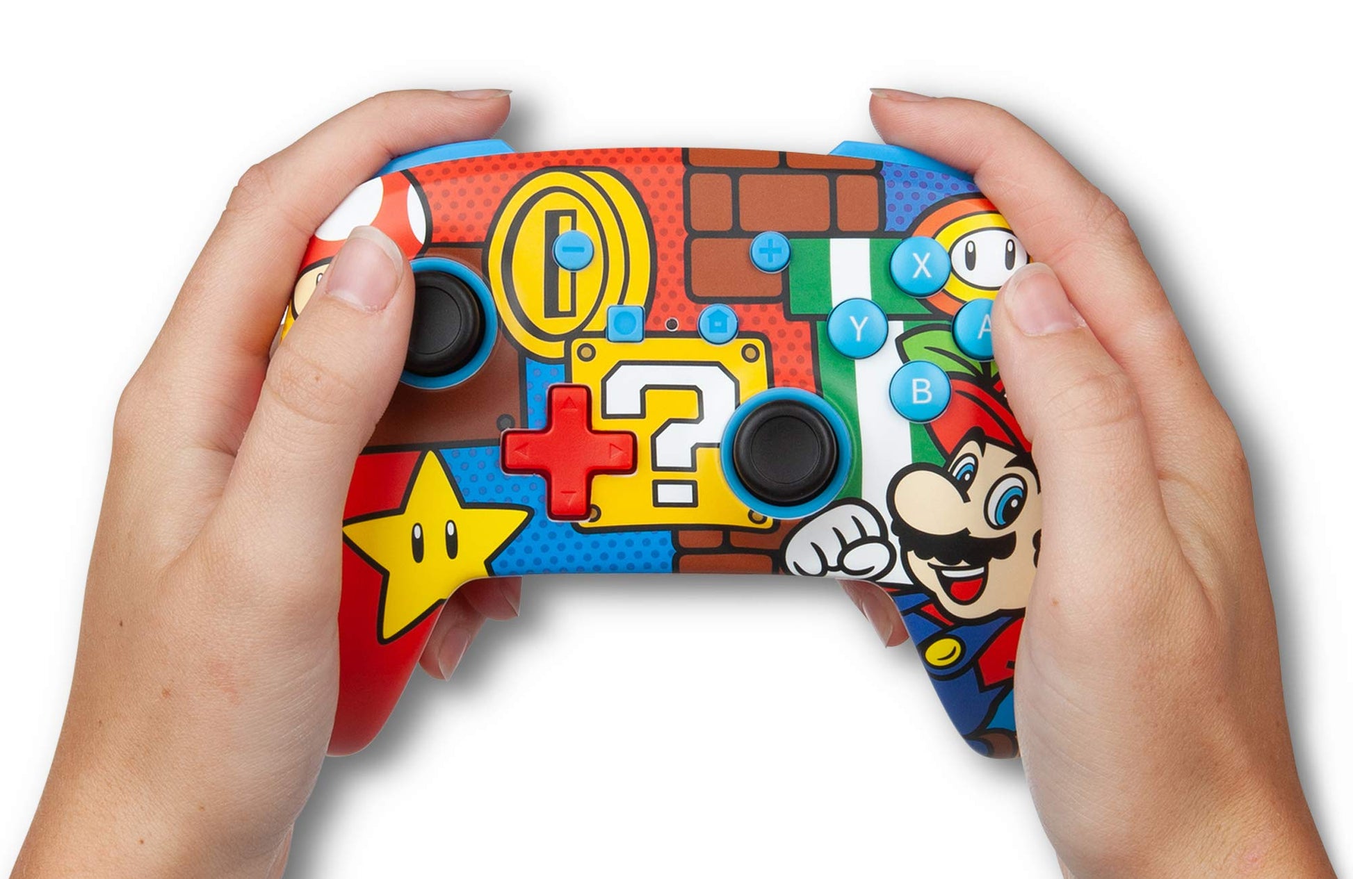 PowerA Enhanced Wireless Nintendo Switch Controller - Mario Pop, Rechargeable Switch Pro Controller, Immersive Motion Control and Advanced Gaming Buttons, Officially Licensed by Nintendo - amzGamess