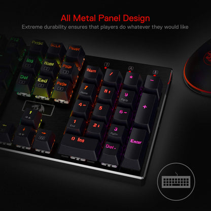 Redragon K556 RGB LED Backlit Wired Mechanical Gaming Keyboard, 104 Keys Hot-Swap Mechanical Keyboard w/Aluminum Base, Upgraded Socket and Noise Absorbing Foams, Soft Tactile Brown Switch