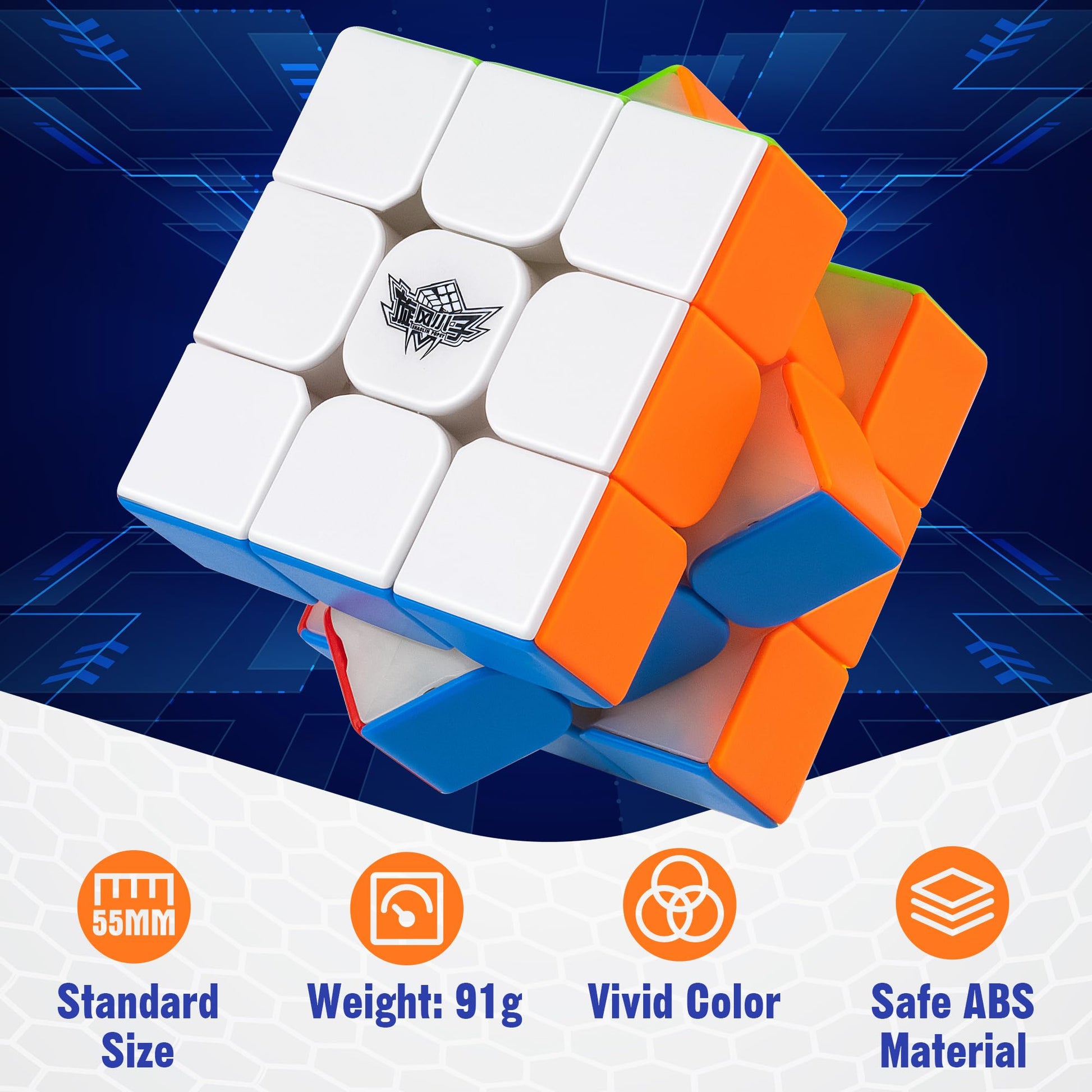 D-FantiX Magnetic Speed Cube 3x3x3, Cyclone Boys Professional Stickerless High Speed Cube, Magnet Magic Cube Puzzle Toy for Kids and Adults, Solving Brain Teaser Gift Idea - amzGamess