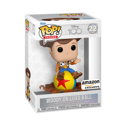 Funko Pop! Train: Disney 100 - Woody on Luxo Ball, Woody, Amazon Exclusive - amzGamess