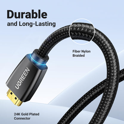 UGREEN 4K HDMI Cable 10FT Braided High Speed 18Gbps HDMI Cord with Ethernet Support 4K 60Hz 2160P 1080P 3D ARC Compatible with UHD TV Monitor Computer Xbox 360 PS5 PS4 Blu-ray and More